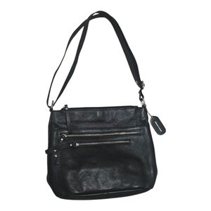 Great American Leatherworks Black PEBBLE Leather Crossbody Bag Purse Medium Sz